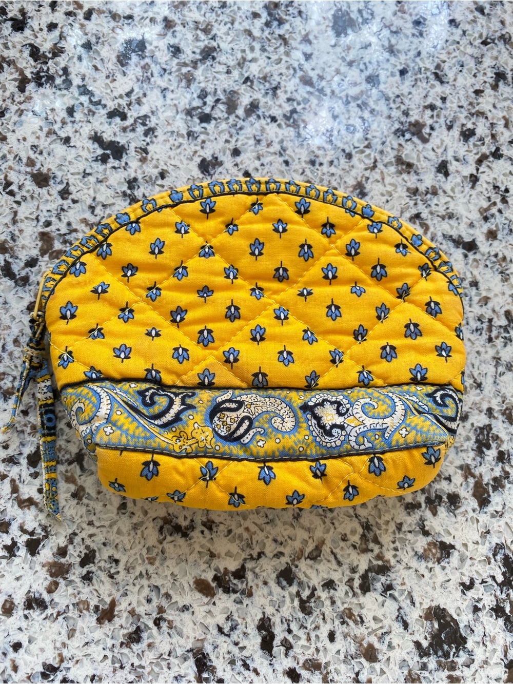 Quilted Colorful Zippered Makeup Pouch